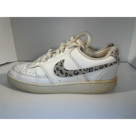 Nike Court Vision Women's 8 DD9665-100 Leopard Print White Casual Sneakers Shoes - Picture 5 of 8